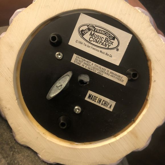 1995 San Francisco Music Box Company Snow Globe Flowers Carousel Horse Vintage - Picture 9 of 11